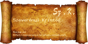 Szeverényi Kristóf névjegykártya