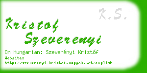 kristof szeverenyi business card