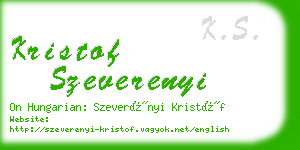 kristof szeverenyi business card